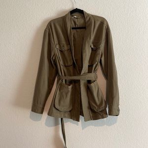 Free People | Belted Wrapped Military Green Jacket | Size: Small